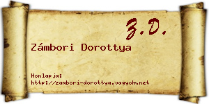 Zámbori Dorottya névjegykártya